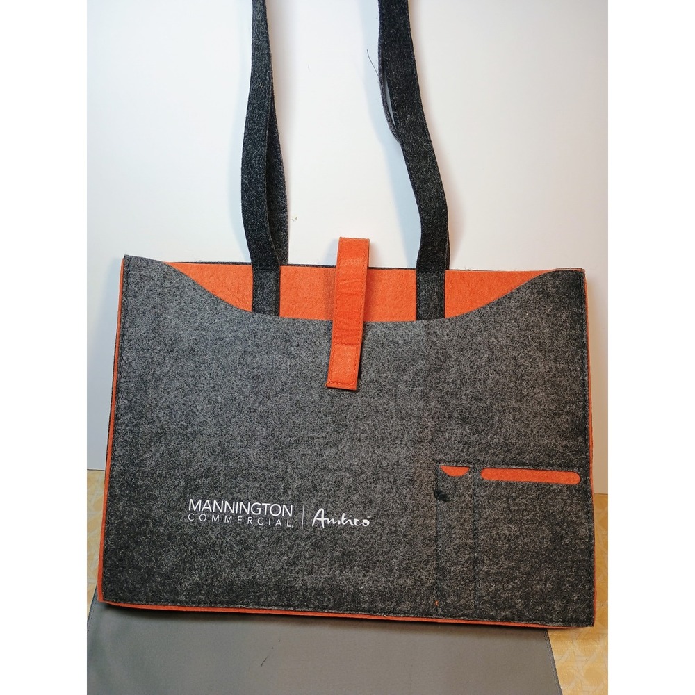 Mannington Amtico Leed's Recycled Felt Tote Bag Grey Orange Eco Sample Promo